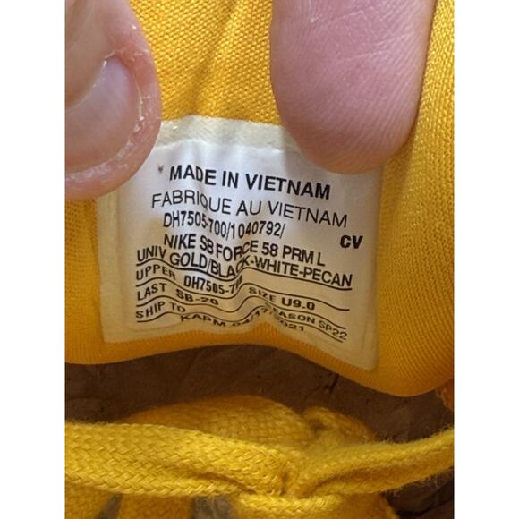 Size 9 - Nike Force 58 Premium SB Univ Gold “Sample” BS738 main image 4